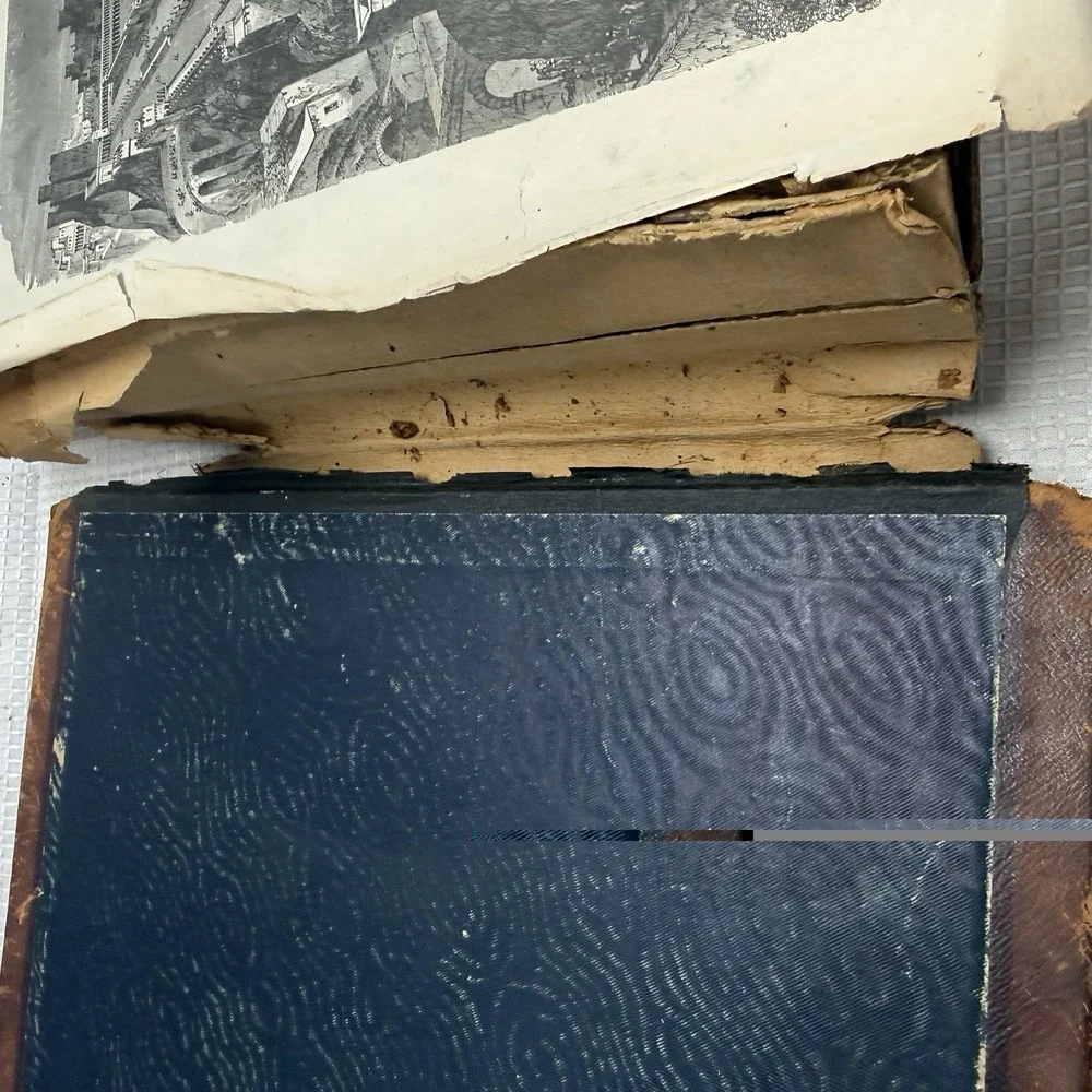 Antique 1800s German‎ Holy Bible Heilige Schrift Scripture Leather Rough Book